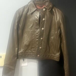 Banana Republic Olive Leather Jacket